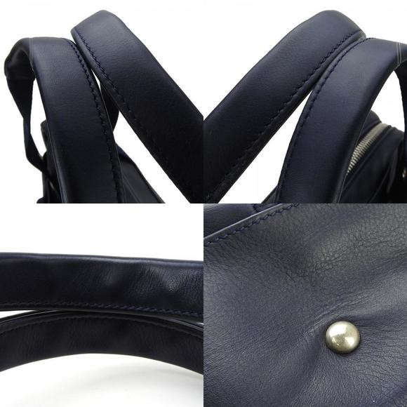 Longchamp Handbag Leather Navy Ladies - Picture 5 of 11